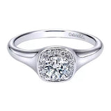 Gabriel & Co. ER11902R0W44JJ Pose 14K White Gold Round Halo Diamond Engagement Ring – Split Shank Semi-Mount