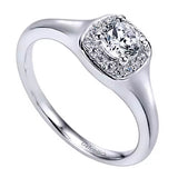 Gabriel & Co. ER11902R0W44JJ Pose 14K White Gold Round Halo Diamond Engagement Ring – Split Shank Semi-Mount