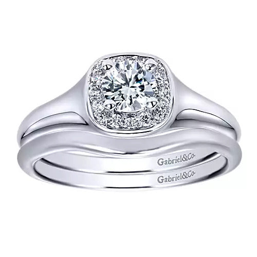 Gabriel & Co. ER11902R0W44JJ Pose 14K White Gold Round Halo Diamond Engagement Ring – Split Shank Semi-Mount