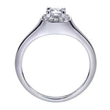 Gabriel & Co. ER11902R0W44JJ Pose 14K White Gold Round Halo Diamond Engagement Ring – Split Shank Semi-Mount