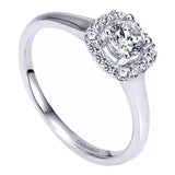 Gabriel & Co. ER11928R0W44JJ Courage 14K White Gold Round Halo Diamond Engagement Ring – Complete Bridal Ring