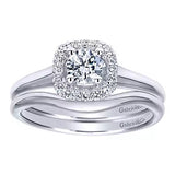 Gabriel & Co. ER11928R0W44JJ Courage 14K White Gold Round Halo Diamond Engagement Ring – Complete Bridal Ring