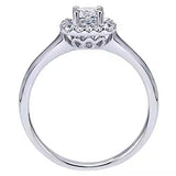 Gabriel & Co. ER11928R0W44JJ Courage 14K White Gold Round Halo Diamond Engagement Ring – Complete Bridal Ring