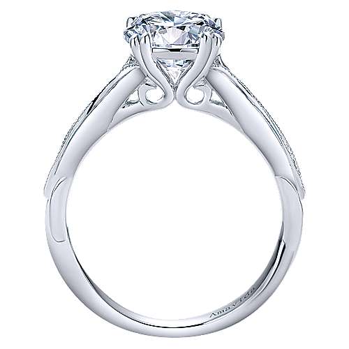 Gabriel & Co. Rosa ER12132R6W83JJ – 18K White Gold Round Diamond Engagement Ring