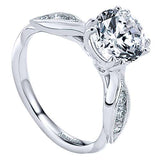Gabriel & Co. Rosa ER12132R6W83JJ – 18K White Gold Round Diamond Engagement Ring