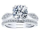 Gabriel & Co. Rosa ER12132R6W83JJ – 18K White Gold Round Diamond Engagement Ring