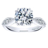 Gabriel & Co. Rosa ER12132R6W83JJ – 18K White Gold Round Diamond Engagement Ring