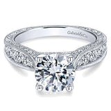 Gabriel & Co. Betsy ER12311R6W44JJ – 14K White Gold Round Diamond Engagement Ring