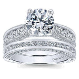 Gabriel & Co. Betsy ER12311R6W44JJ – 14K White Gold Round Diamond Engagement Ring