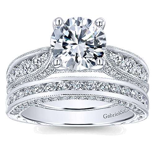 Gabriel & Co. Betsy ER12311R6W44JJ – 14K White Gold Round Diamond Engagement Ring