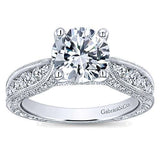 Gabriel & Co. Betsy ER12311R6W44JJ – 14K White Gold Round Diamond Engagement Ring