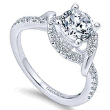Gabriel & Co. Gigi ER12595R4W44JJ – 14K White Gold Round Halo Diamond Engagement Ring