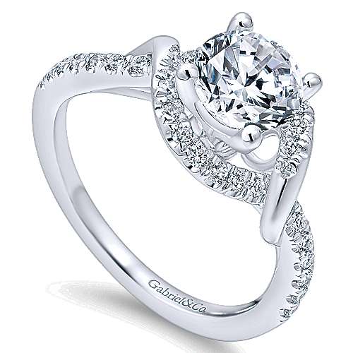 Gabriel & Co. Gigi ER12595R4W44JJ – 14K White Gold Round Halo Diamond Engagement Ring