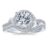 Gabriel & Co. Gigi ER12595R4W44JJ – 14K White Gold Round Halo Diamond Engagement Ring
