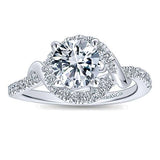 Gabriel & Co. Gigi ER12595R4W44JJ – 14K White Gold Round Halo Diamond Engagement Ring