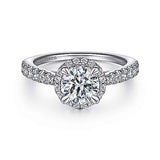 Gabriel & Co. Anise ER12596R4W44JJ – 14K White Gold Round Halo Diamond Engagement Ring