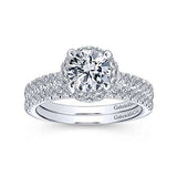 Gabriel & Co. Anise ER12596R4W44JJ – 14K White Gold Round Halo Diamond Engagement Ring