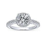 Gabriel & Co. Anise ER12596R4W44JJ – 14K White Gold Round Halo Diamond Engagement Ring