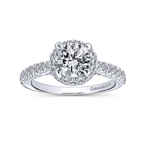 Gabriel & Co. Anise ER12596R4W44JJ – 14K White Gold Round Halo Diamond Engagement Ring
