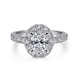 Gabriel & Co. Sutton ER12647O4W44JJ – 14K White Gold Oval Halo Diamond Engagement Ring