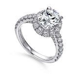 Gabriel & Co. Sutton ER12647O4W44JJ – 14K White Gold Oval Halo Diamond Engagement Ring