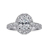 Gabriel & Co. Sutton ER12647O4W44JJ – 14K White Gold Oval Halo Diamond Engagement Ring