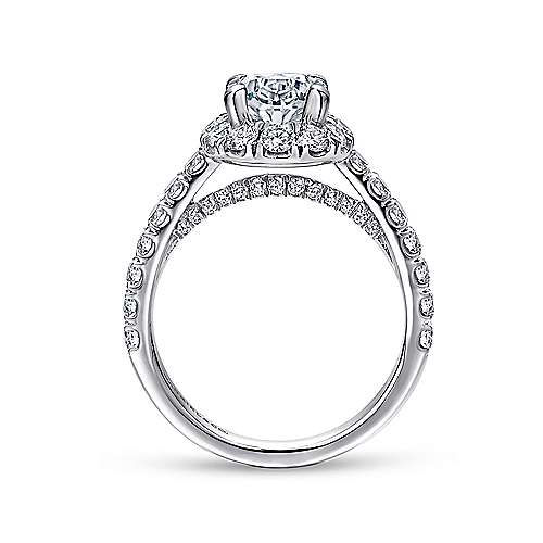 Gabriel & Co. Sutton ER12647O4W44JJ – 14K White Gold Oval Halo Diamond Engagement Ring