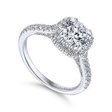 Gabriel & Co. Balsam ER12664R4W44JJ – 14K White Gold Round Halo Diamond Engagement Ring