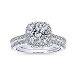 Gabriel & Co. Balsam ER12664R4W44JJ – 14K White Gold Round Halo Diamond Engagement Ring