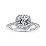 Gabriel & Co. Balsam ER12664R4W44JJ – 14K White Gold Round Halo Diamond Engagement Ring