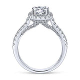 Gabriel & Co. Balsam ER12664R4W44JJ – 14K White Gold Round Halo Diamond Engagement Ring