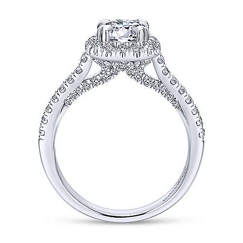 Gabriel & Co. Balsam ER12664R4W44JJ – 14K White Gold Round Halo Diamond Engagement Ring