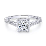 Gabriel & Co. Alberta ER12754S4W44JJ – 14K White Gold Princess Cut Diamond Engagement Ring