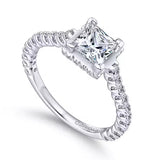 Gabriel & Co. Alberta ER12754S4W44JJ – 14K White Gold Princess Cut Diamond Engagement Ring