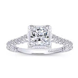 Gabriel & Co. Alberta ER12754S4W44JJ – 14K White Gold Princess Cut Diamond Engagement Ring