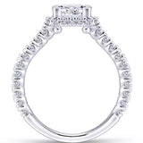 Gabriel & Co. Alberta ER12754S4W44JJ – 14K White Gold Princess Cut Diamond Engagement Ring