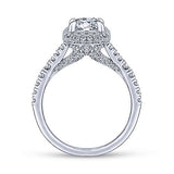 Gabriel & Co. Thyme ER12813R4W44JJ – 14K White Gold Cushion Halo Round Diamond Engagement Ring