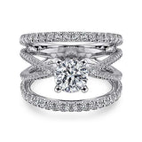 Gabriel & Co. Titania ER12819R4W44JJ – 14K White Gold Round Diamond Engagement Ring