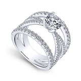 Gabriel & Co. Titania ER12819R4W44JJ – 14K White Gold Round Diamond Engagement Ring