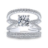 Gabriel & Co. Titania ER12819R4W44JJ – 14K White Gold Round Diamond Engagement Ring