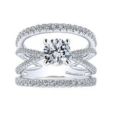 Gabriel & Co. Titania ER12819R4W44JJ – 14K White Gold Round Diamond Engagement Ring