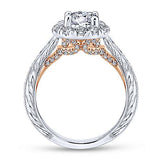 Samantha - 14K White & Rose Gold Round Halo Diamond Engagement Ring (ER12825R4T44JJ)