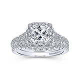 Gabriel & Co. Eliana ER12835C4T44JJ – 14K White-Rose Gold Cushion Halo Diamond Engagement Ring