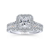Gabriel & Co. Cadence ER12836S4T44JJ – 14K White-Rose Gold Princess Halo Diamond Engagement Ring
