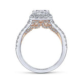 Gabriel & Co. Cadence ER12836S4T44JJ – 14K White-Rose Gold Princess Halo Diamond Engagement Ring
