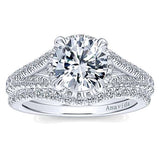 Gabriel & Co. Emely ER12865R6W83JJ – 18K White Gold Hidden Halo Round Diamond Engagement Ring