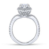 Gabriel & Co. R13661P6W44JJ Madeleine – 14K White Gold Pear Shape Halo Diamond Engagement Ring