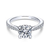 Gabriel & Co. Melina ER13838R4W44JJ – 14K White Gold Round Diamond Engagement Ring