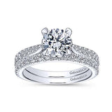 Gabriel & Co. Melina ER13838R4W44JJ – 14K White Gold Round Diamond Engagement Ring