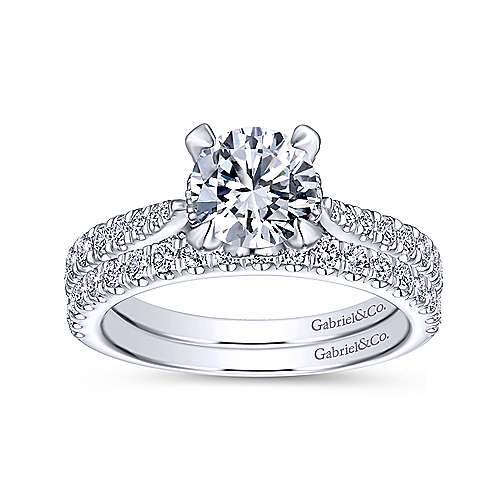 Gabriel & Co. Melina ER13838R4W44JJ – 14K White Gold Round Diamond Engagement Ring